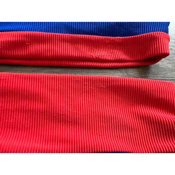 Beach Riot Swimsuit Bikini Beach Swim Surf S M Blocked Rib Red Blue White - Picture 2 of 7